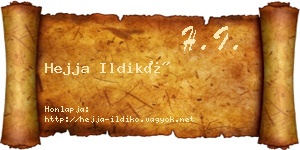 Hejja Ildikó névjegykártya